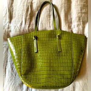 Loeffler Randall croc embossed leather tote